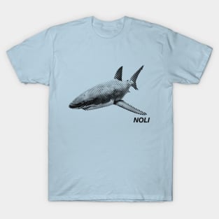 Minimalist black and white shark print T-Shirt